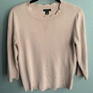 Pink Halogen Scallop Neck Sweater